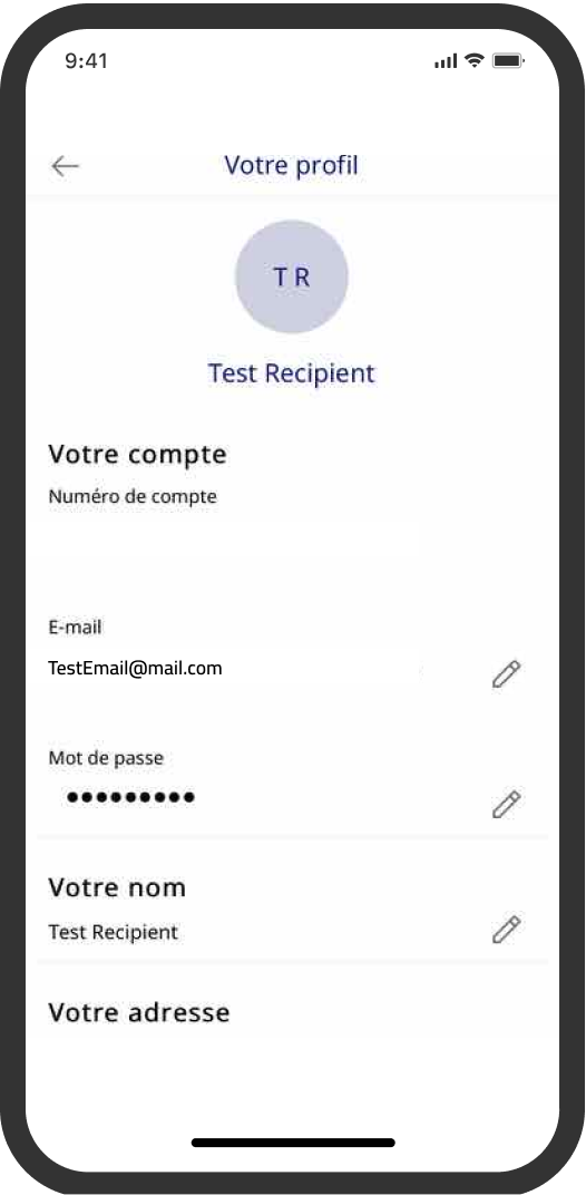 mettre a jour mon adresse mail